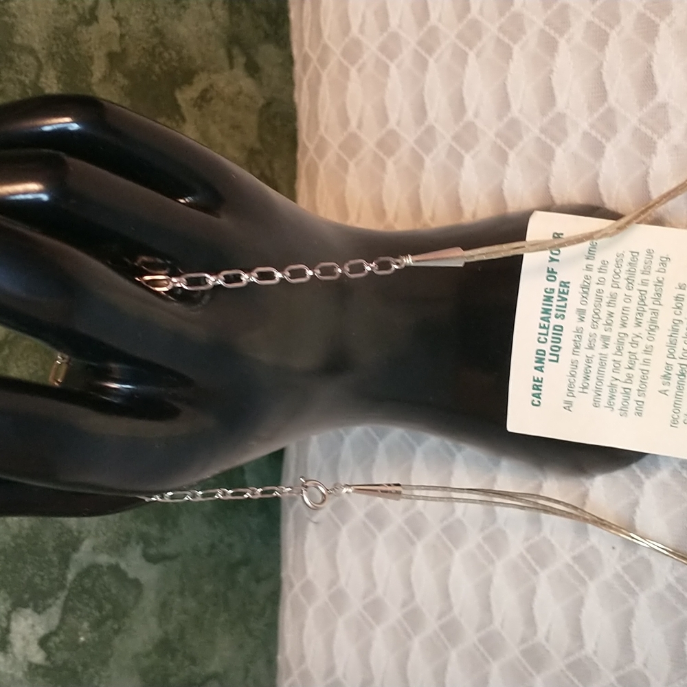 Carolyn Pollack HEISHI Liquid Ster. Silver w/ Turquoise & Quartz Pendant Watch - Picture 7 of 10